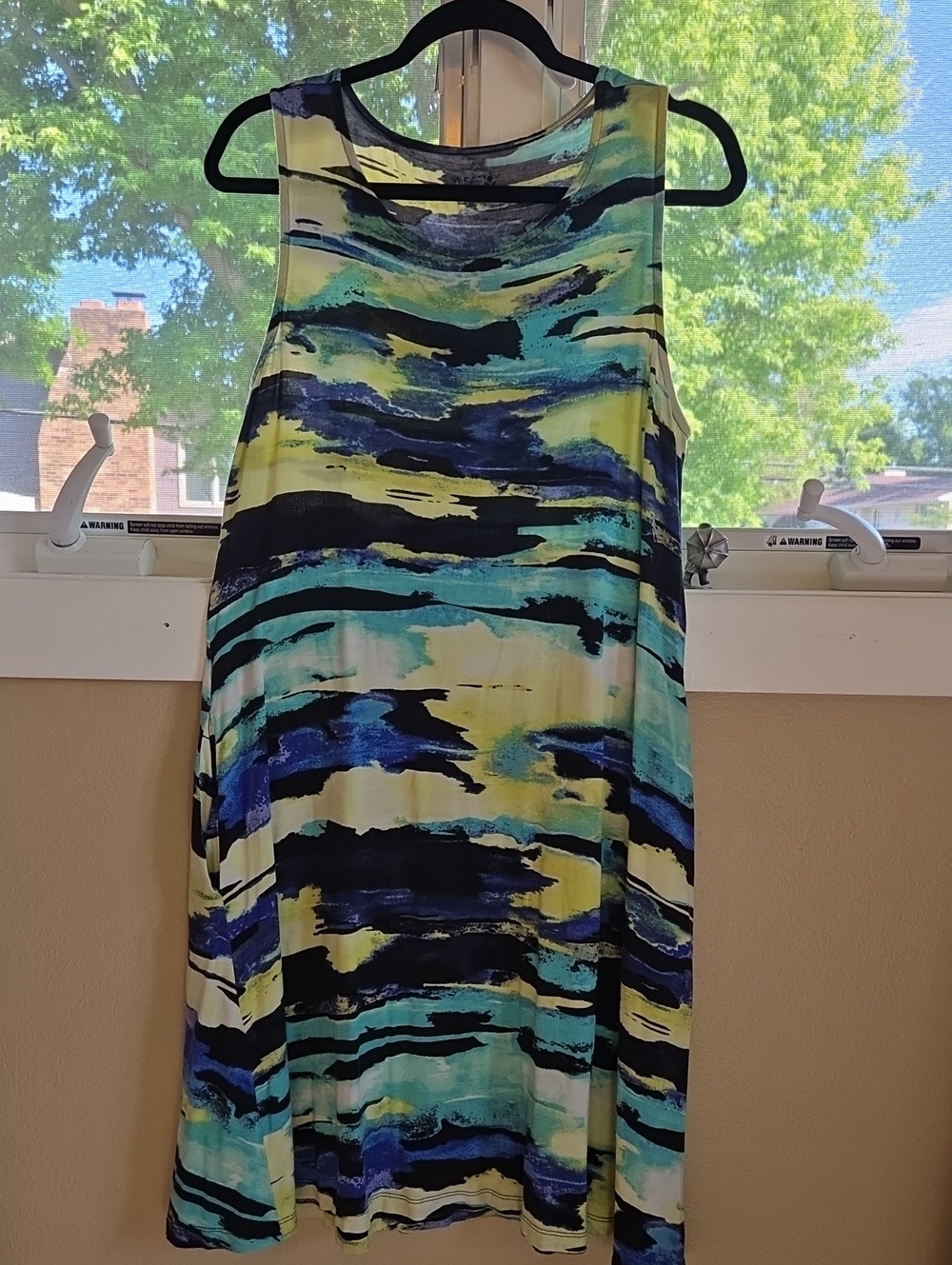 Apt 9 Sleeveless Dress Abstract Wave Print L